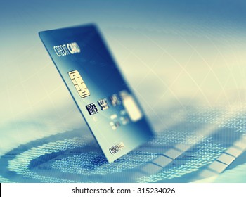 Global Electronic Internet Credit Card Payment And Commerce (3D Render)