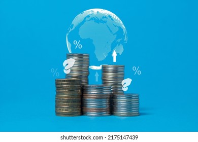 Global Financial System. Interest Rate And Dividend Concept. Return On Stocks And Mutual Funds, Long Term Investment For Retirement.