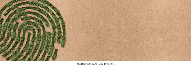 Global Fingerprint of trees 3d background. World environment day or earth day concept. World Forestry Day. Earth day green concept.