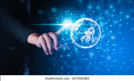 Global Internet connection network high digital technology concepts