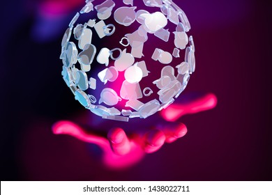 Global network concept. 3D rendering