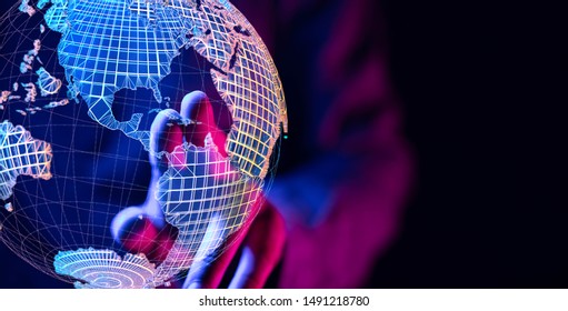 Global network concept. 3D rendering