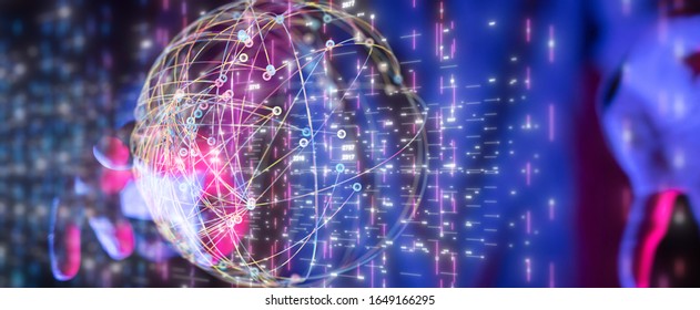 Global network concept. 3D rendering