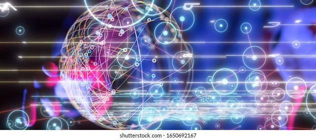 Global network concept. 3D rendering