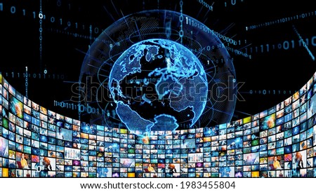 Global network concept. Image analysis. Digital contents. Artificial intelligence.