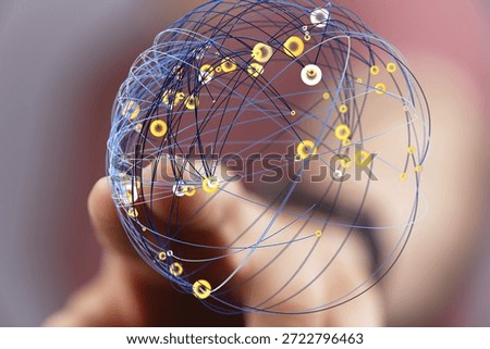 Global Network Connection: Abstract Sphere of Interconnected Nodes