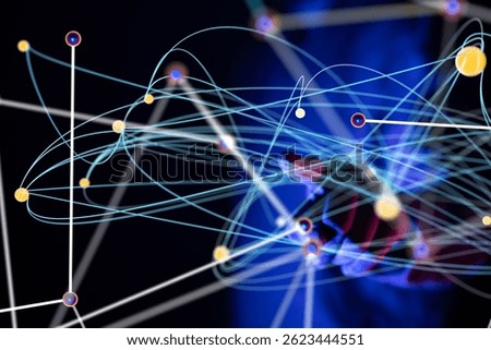 Global Network Connection: Hand Interacting with Digital Nodes
