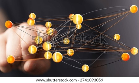 Global Network Connection: Interlinked Nodes and Data Flow