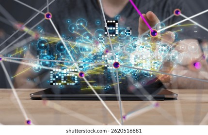 Global Network Connection: People Data Visualization