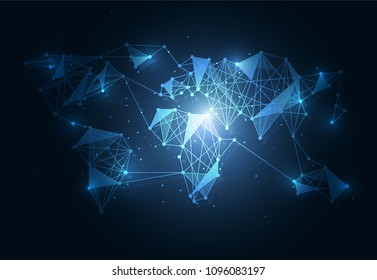 Global network connection. World map point and line composition concept of global business. Vector Illustration - Shutterstock ID 1096083197