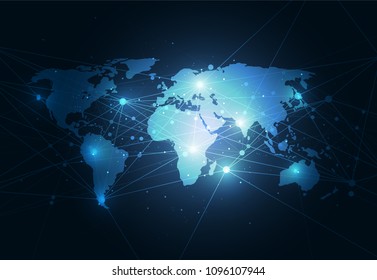 Global network connection. World map point and line composition concept of global business. Vector Illustration - Shutterstock ID 1096107944
