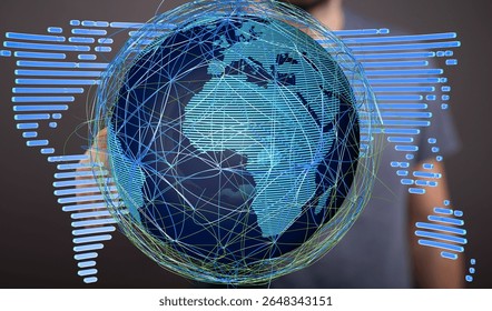 Global Network Connections: Data Flow Visualization