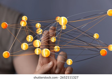 Global Network Connections:  Interconnected Data Points