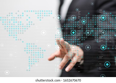 Global network and data exchanges over the world