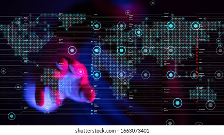 Global network and data exchanges over the world