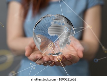 global network and data exchanges over the world 