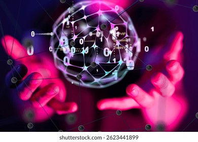 Global Network Data Sphere in Hands