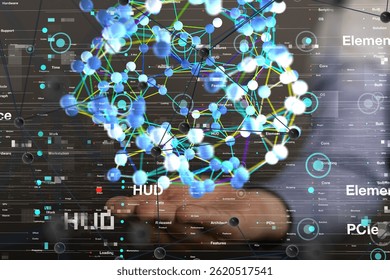 Global Network Data Visualization: Futuristic HUD Interface
