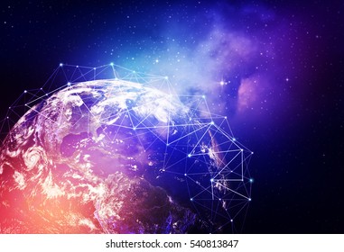 Global network internet Concept. Elements of this image furnished by NASA
