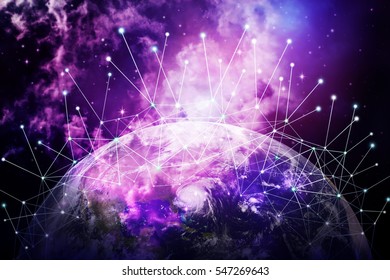 Global network internet Concept. Elements of this image furnished by NASA.