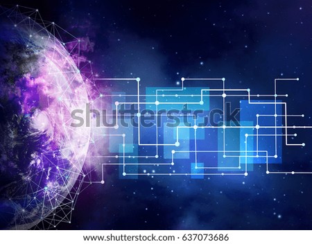 Global network internet Concept. Elements of this image furnished by NASA.