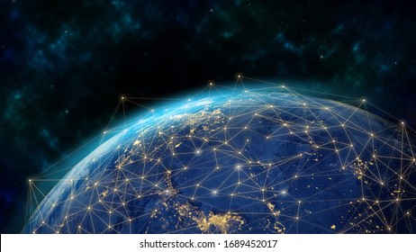 Global network modern creative telecommunication and internet connection. Concept of 5G wireless digital connection and internet of things future. - Shutterstock ID 1689452017