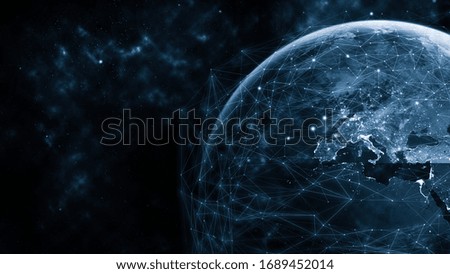 Global network modern creative telecommunication and internet connection. Concept of 5G wireless digital connection and internet of things future.