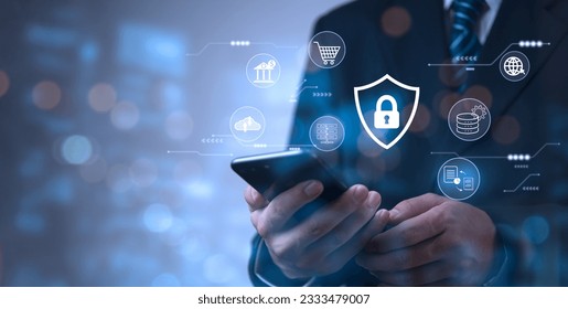 Global Network Security Cybersecurity Concept for Data Protection and Privacy technology, Blockchain networks, Digital security and encryption Distributed storage networks.