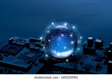 Global network for technology and future concept