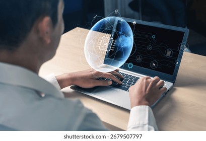 A global quantum computing network for the future of communication and data processing. A worldwide system powered by quantum technology and AI. Motif