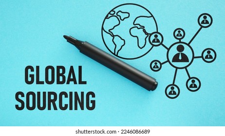 Global sourcing is shown using a text - Shutterstock ID 2246086689