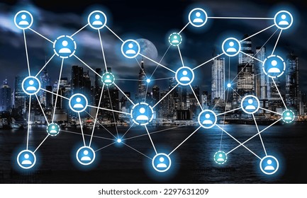 Global structure networking and data connection concept. Business Social network concept. Connecting people on the internet, Social network connection.