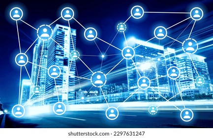 Global structure networking and data connection concept. Business Social network concept. Connecting people on the internet, Social network connection.