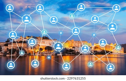 Global structure networking and data connection concept. Business Social network concept. Connecting people on the internet, Social network connection. - Powered by Shutterstock - Get 15% off with code: PIKWIZARD15