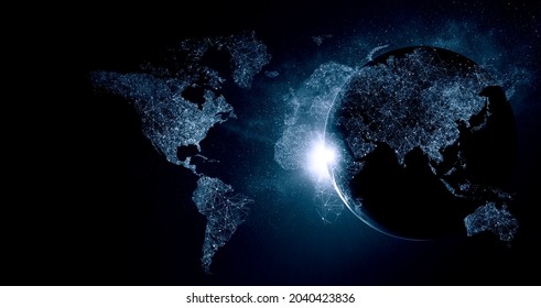 Global technologies concept. Elements of the image furnished by NASA. Mixed media