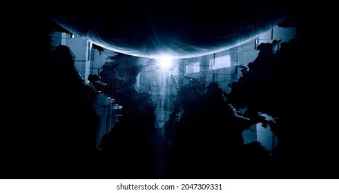 Global technologies concept. Elements of the image furnished by NASA . Mixed media