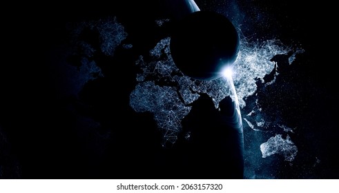 Global technologies concept. Elements of the image furnished by NASA . Mixed media