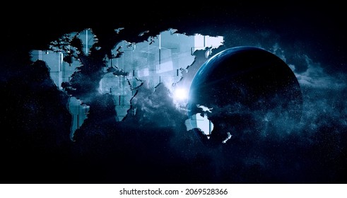 Global technologies concept. Elements of the image furnished by NASA . Mixed media