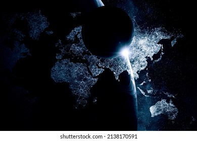 Global technologies concept. Elements of the image furnished by NASA . Mixed media