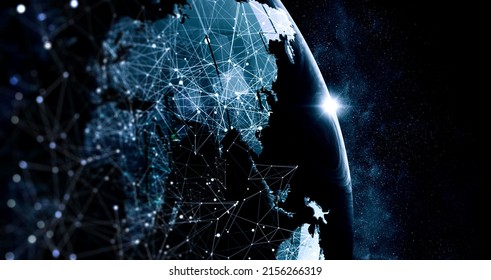 Global technologies concept. Elements of the image furnished by NASA . Mixed media