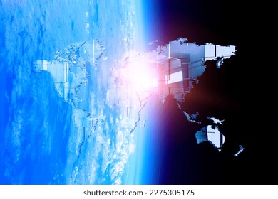 Global technologies concept. Elements of the image furnished by NASA