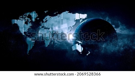 Global technologies concept. Elements of the image furnished by NASA . Mixed media