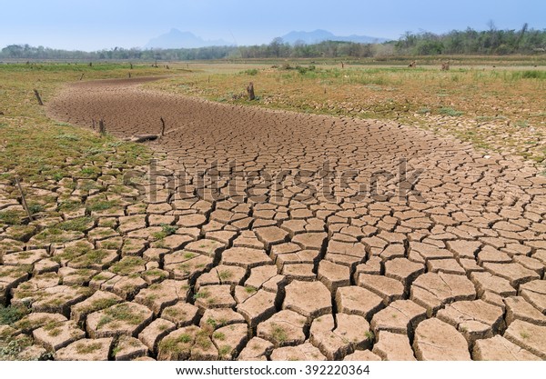 Global Warming Drought Summer Ground Dry Stock Photo (Edit Now) 392220364