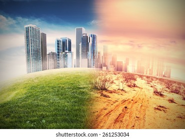 Global warming and the end of civilization - Shutterstock ID 261253034
