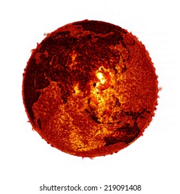 Global  Warming sun earth - Elements of Sun and earth Image Furnished by NASA