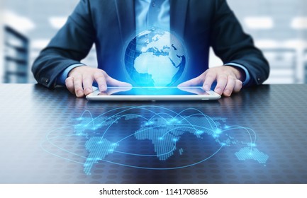 Global World Communication Connection Business Network Internet Techology Concept.