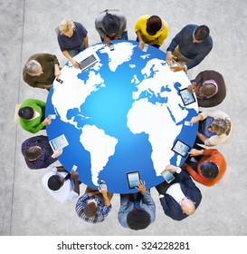 Global World Map People Concept