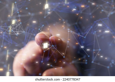 Global world network and telecommunication on earth cryptocurrency and blockchain and IoT