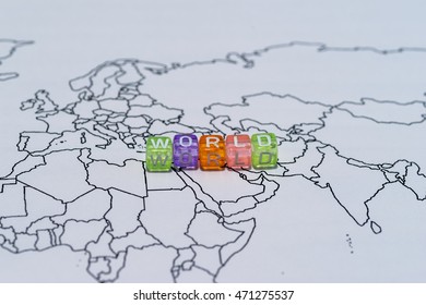 Globalization concept, WORLD on world map