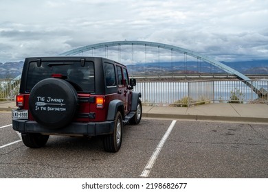 Globe, AZ, USA - Dec 25, 2021: A Jeep Wrangler Unlimited Sports Parked Along The Preserve Park